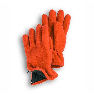 Orange Fleece Zipper Gloves