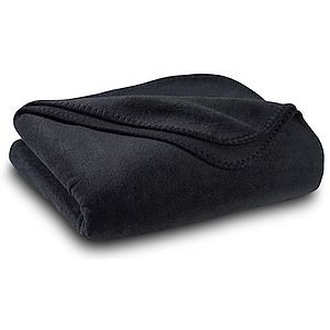 Black Polar Fleece Throw Blanket