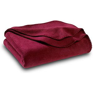 Maroon Polar Fleece Throw Blanket