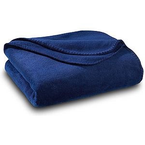 Navy Blue Polar Fleece Throw Blanket