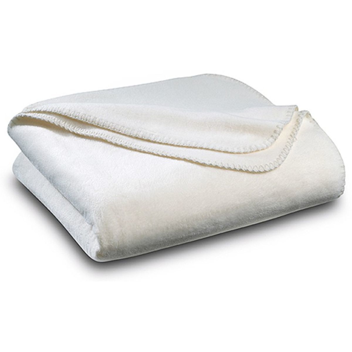 Ivory Polar Fleece Throw Blanket