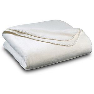Ivory Polar Fleece Throw Blanket