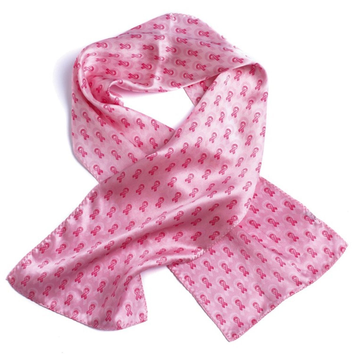 Pink Ribbon Silk Scarf
