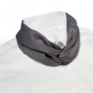 Dark Gray Banded Knot Scarf
