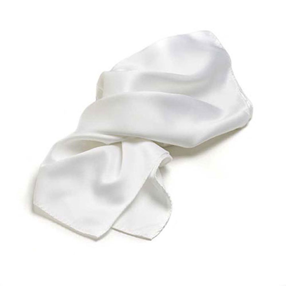 White Polyester Satin Scarf - 30"x30"
