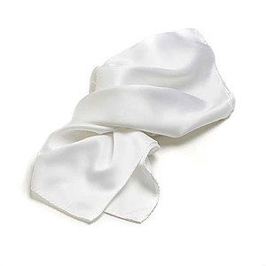 White Polyester Satin Scarf - 30"x30"