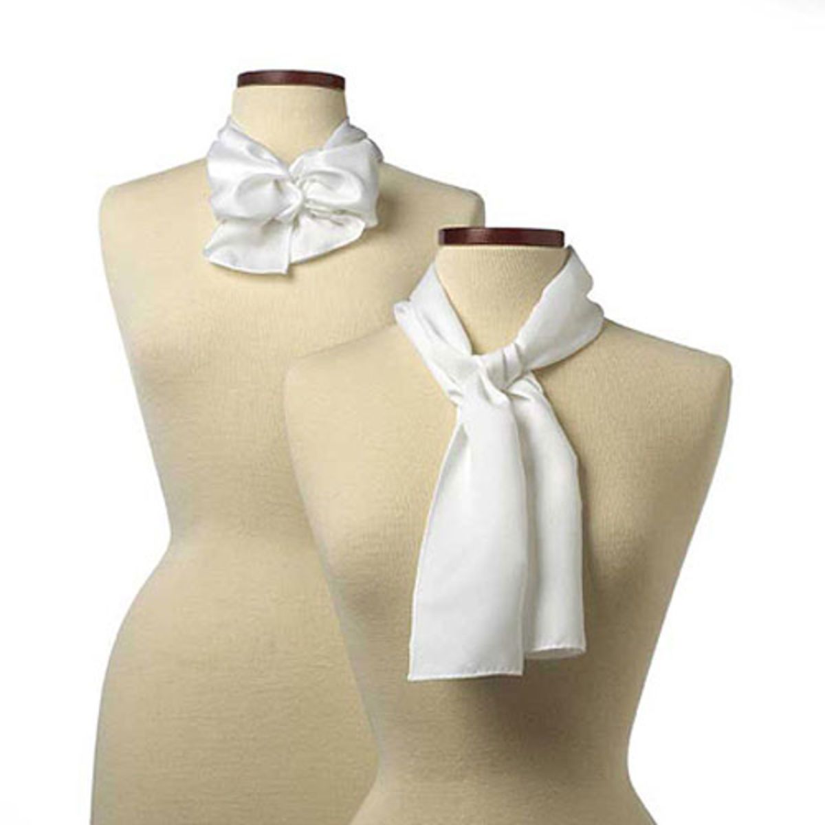 White Polyester Satin Scarf - 8"x45"
