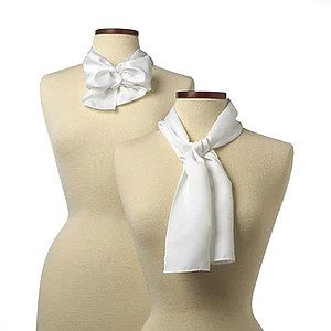White Polyester Satin Scarf - 8"x45"