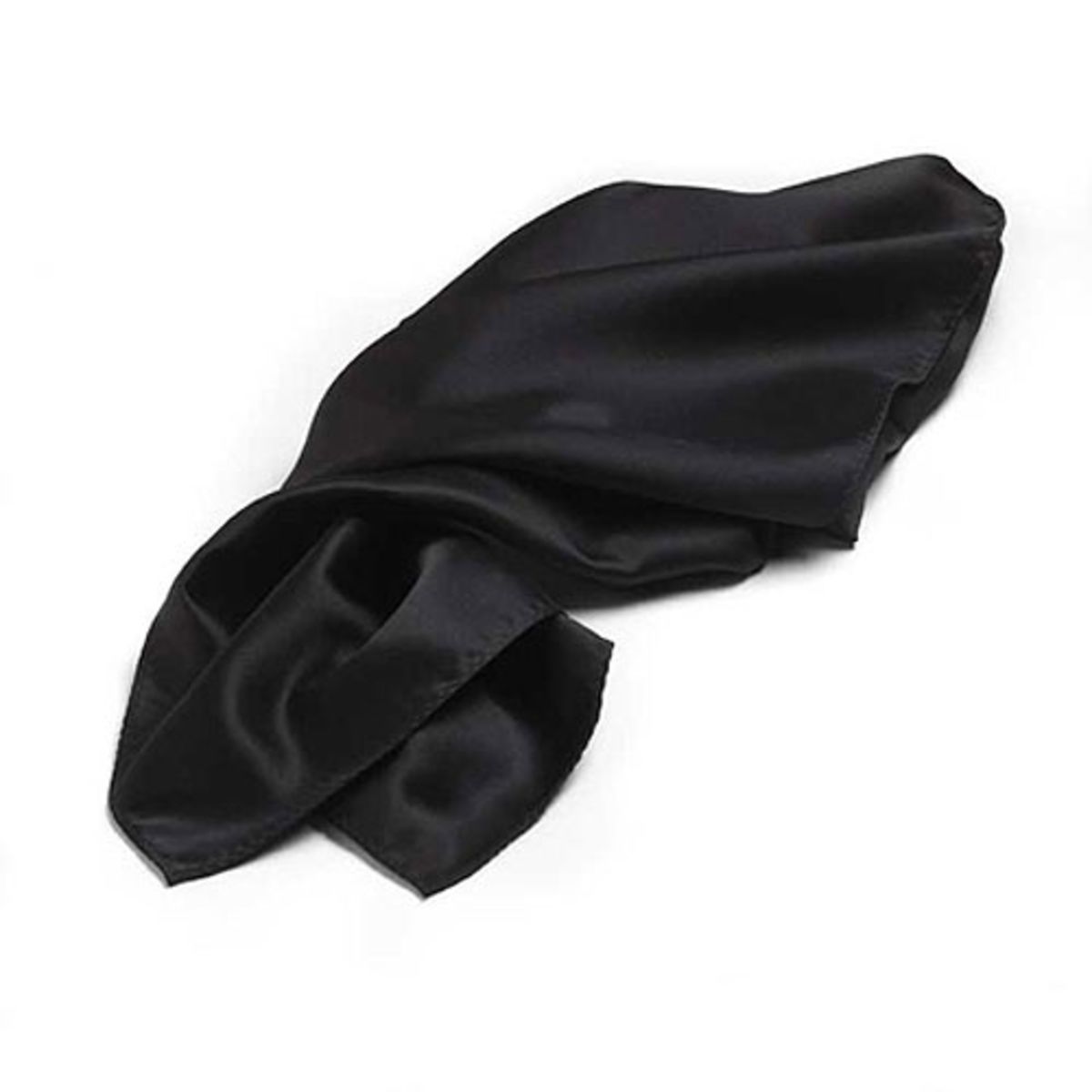 Black Polyester Satin Scarf - 30"x30"