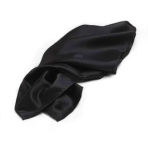 Black Polyester Satin Scarf - 30"x30"