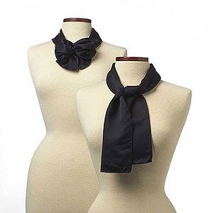Black Polyester Satin Scarf - 8"x45"