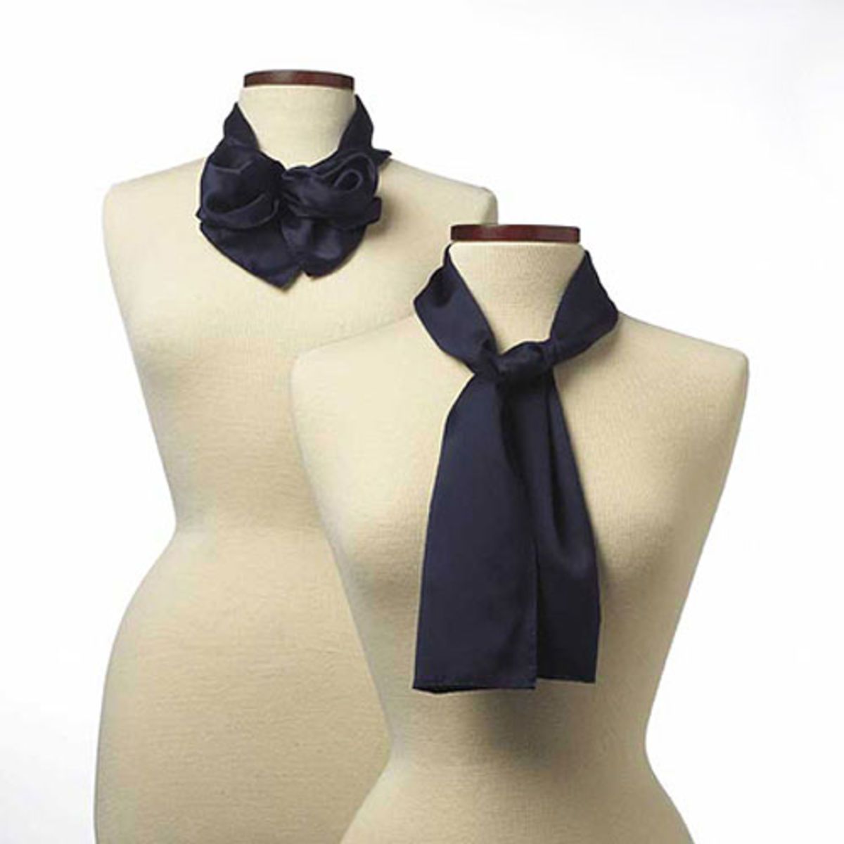 Navy Blue Polyester Satin Scarf - 8"x45"