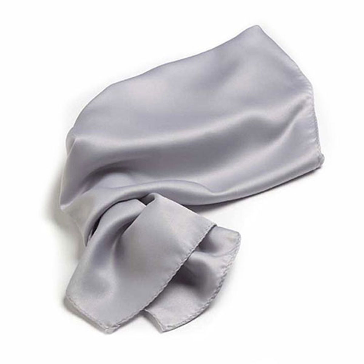 Light Gray Polyester Satin Scarf - 30"x30"