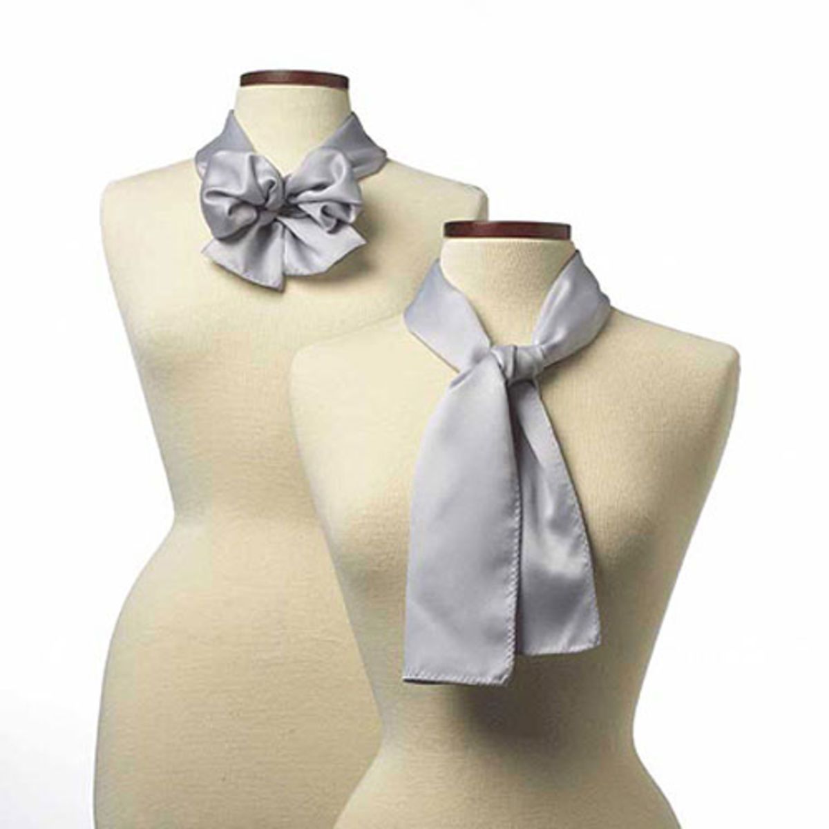 Light Gray Polyester Satin Scarf - 8"x45"