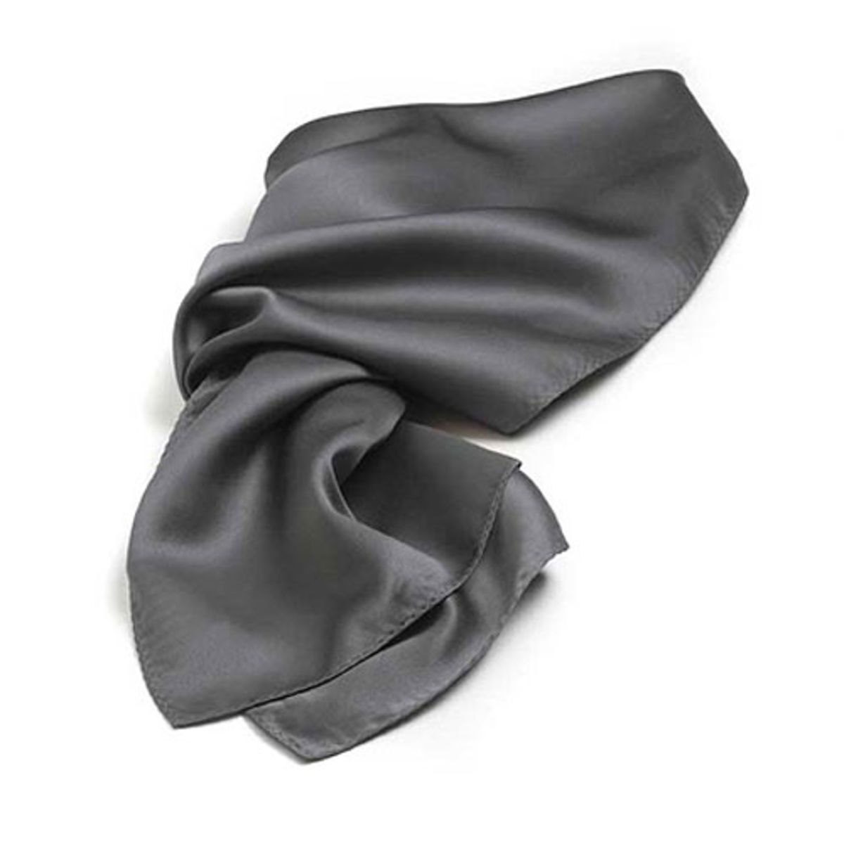 Dark Gray Polyester Satin Scarf - 30"x30"