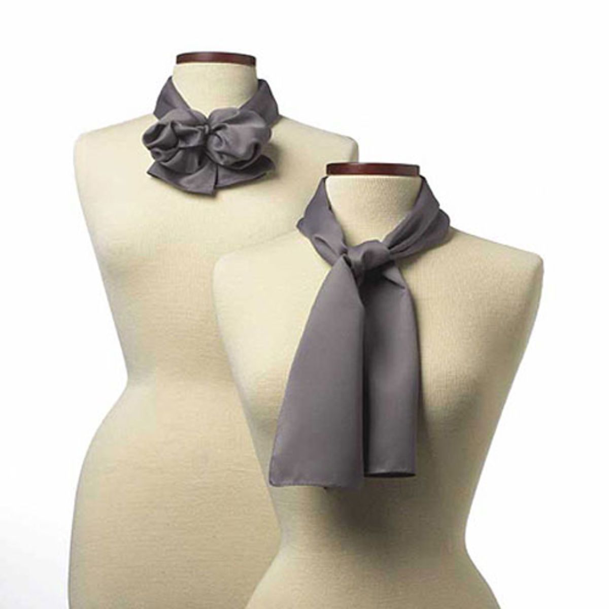 Dark Gray Polyester Satin Scarf - 8"x45"