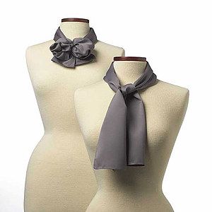 Dark Gray Polyester Satin Scarf - 8"x45"