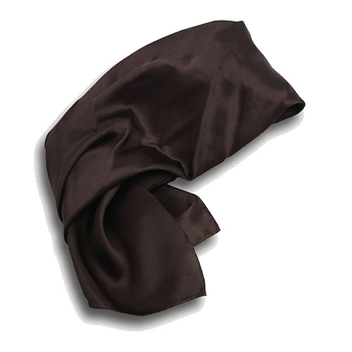 Brown Polyester Satin Scarf - 30"x30"