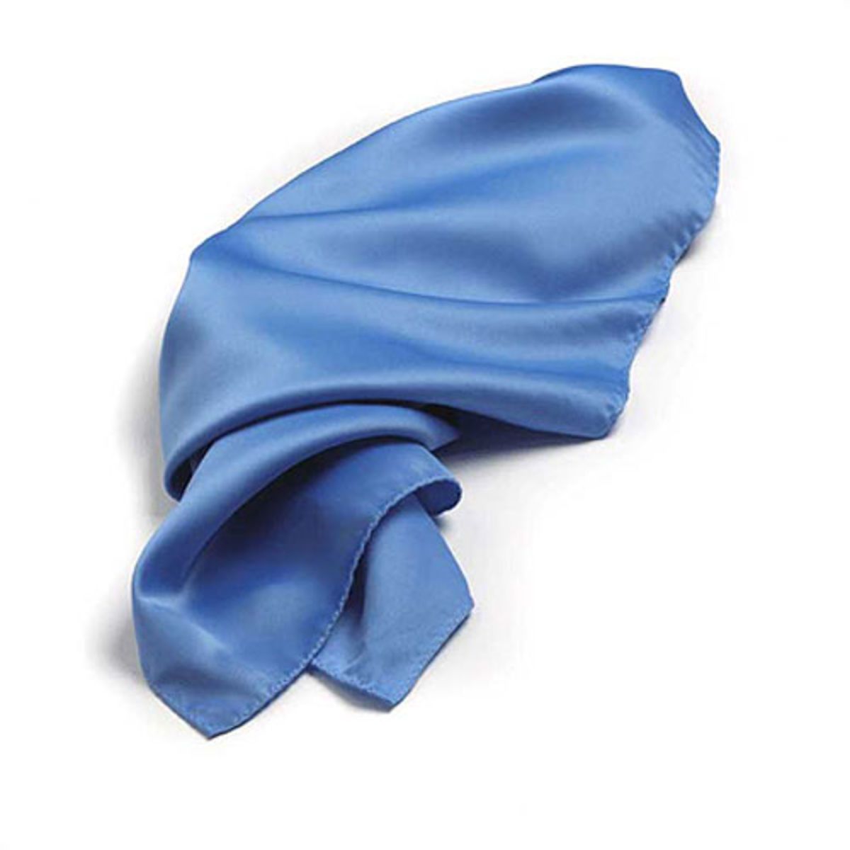 French Blue Polyester Satin Scarf - 30"x30"