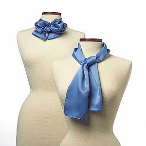 French Blue Polyester Satin Scarf - 8"x45"