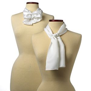 White Silk 10" x 54" Scarf