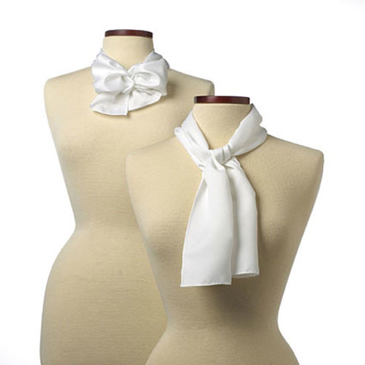 White Silk Scarf - 8"x45"