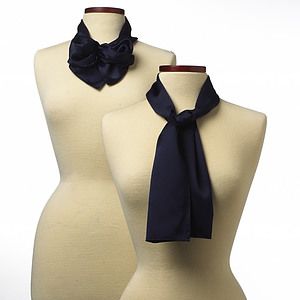 Navy Blue Silk 10" x 54" Scarf