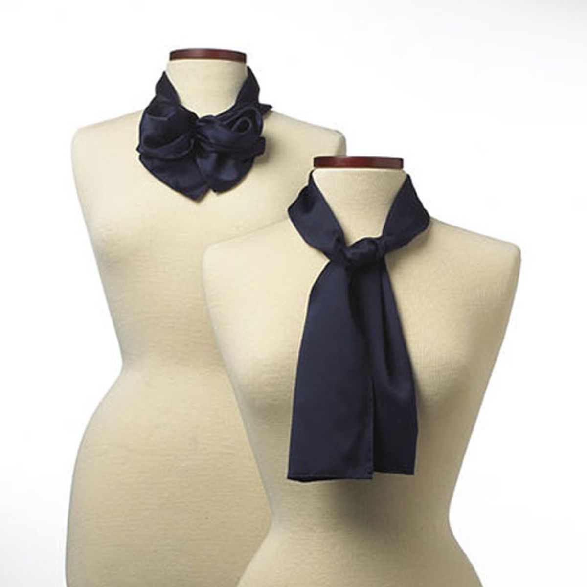 Navy Blue Silk Scarf - 8"x45"