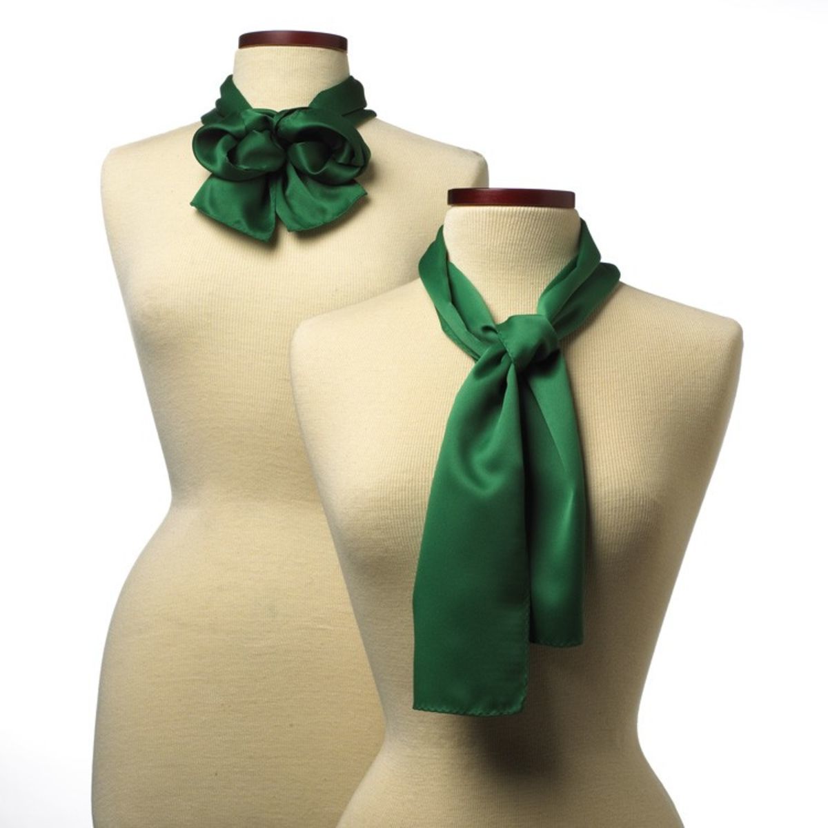 Kelly Green Silk 10" x 54" Scarf