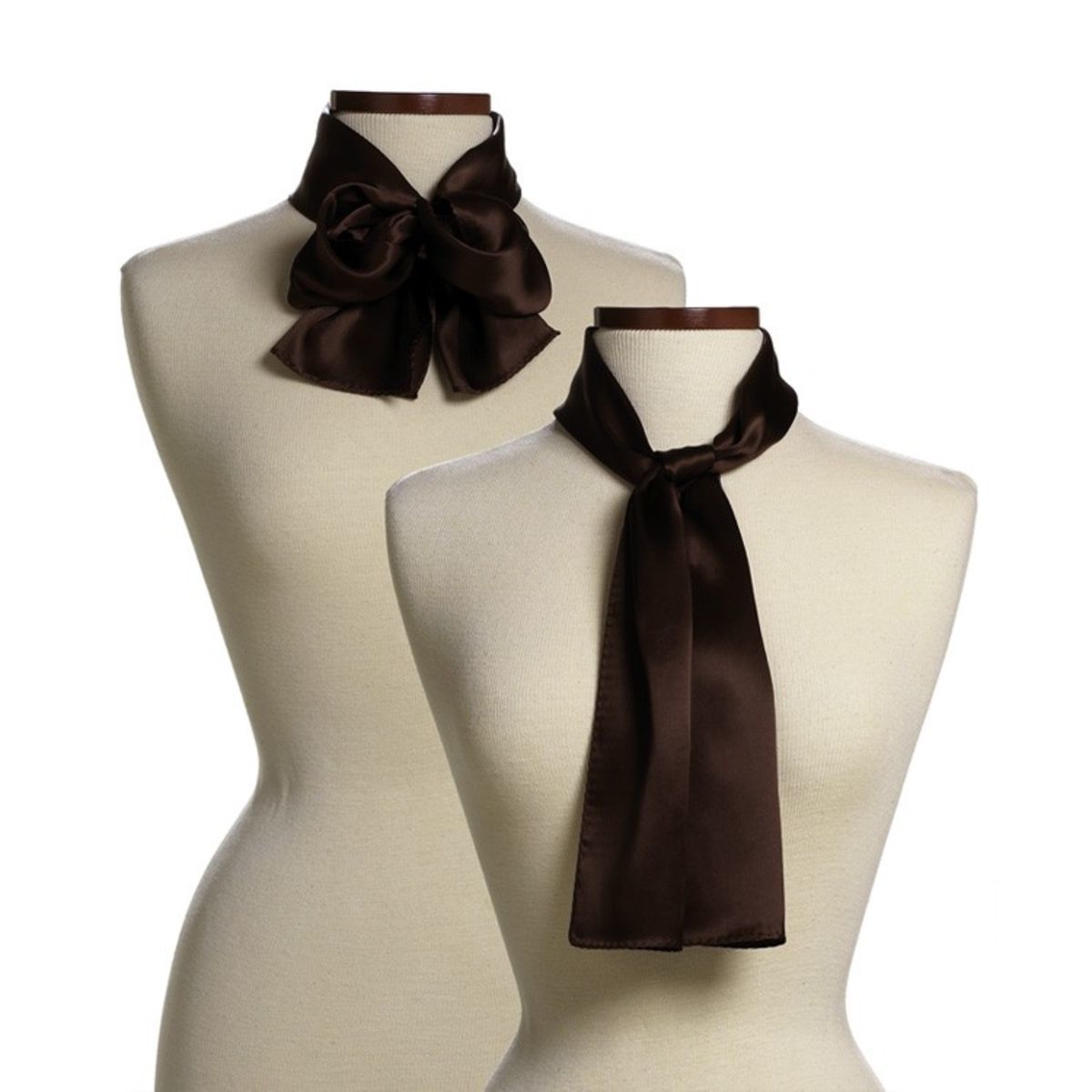 Brown Silk 10" x 54" Scarf