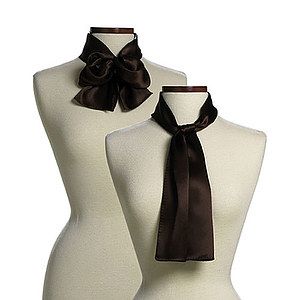 Chocolate Brown Silk Scarf - 8"x45"