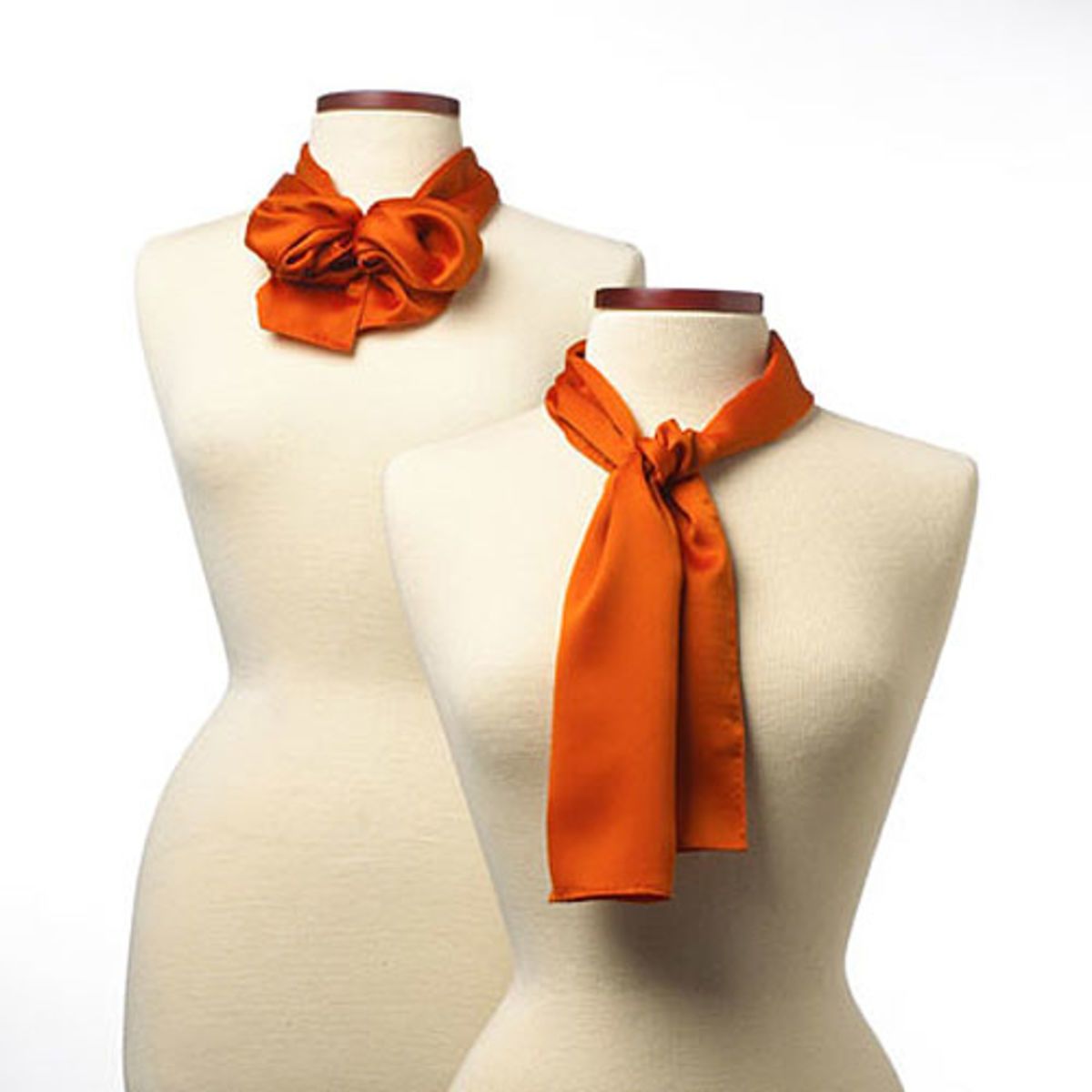 Solid Series Orange Silk Scarf - 8"x45"