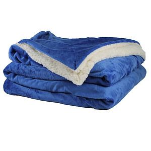 Oversized Royal Blue Sherpa Blanket