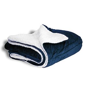 Navy Sherpa Blanket