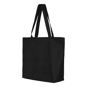 Wide Canvas Zippered Tote Bag
