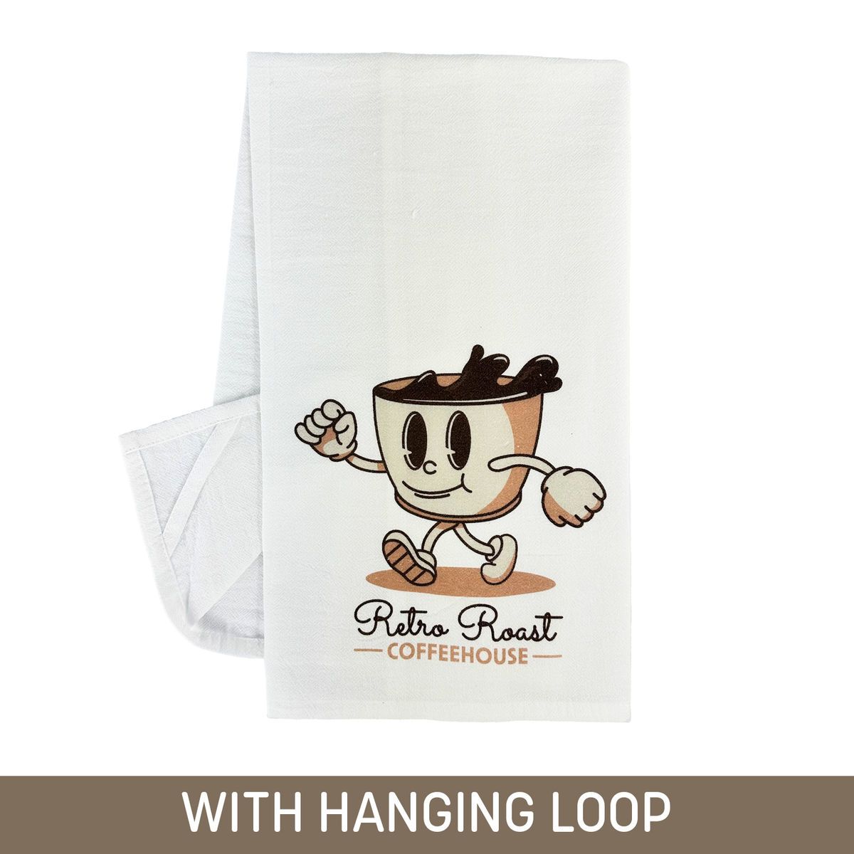 Full Color Rectangle Cotton Tea Towel w/ Hanging Loop