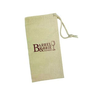 Natural Cotton Canvas Wine Bag w/ Full Color Imprint