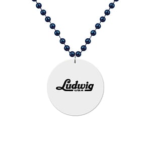 Medallion Bead Necklace w/White Medallion