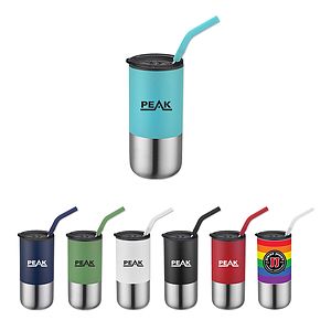 16 Oz. Double Wall Tumbler with Straw