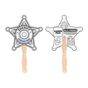 Sheriff Badge Hand Fan