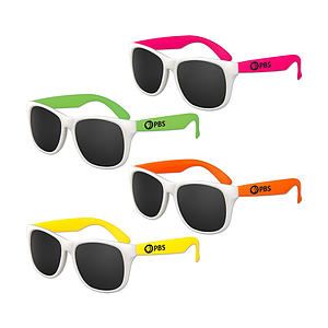 White Frame Kids Classic Neon Sunglasses