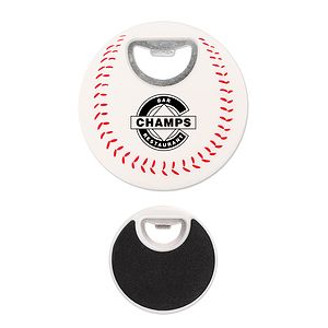 Baseball Coaster Bottle Opener