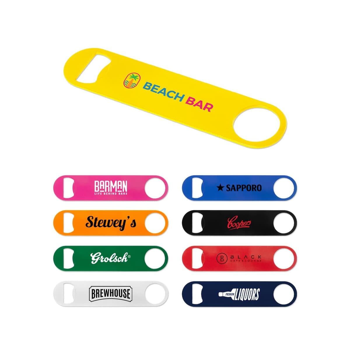 Paddle Style Powder Coated Steel Bottle Opener