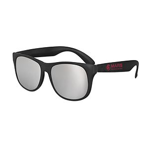 Classic Black Frame Mirror Lens Sunglasses