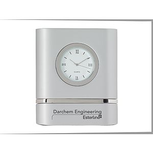 Brushed Zinc Desk Clock