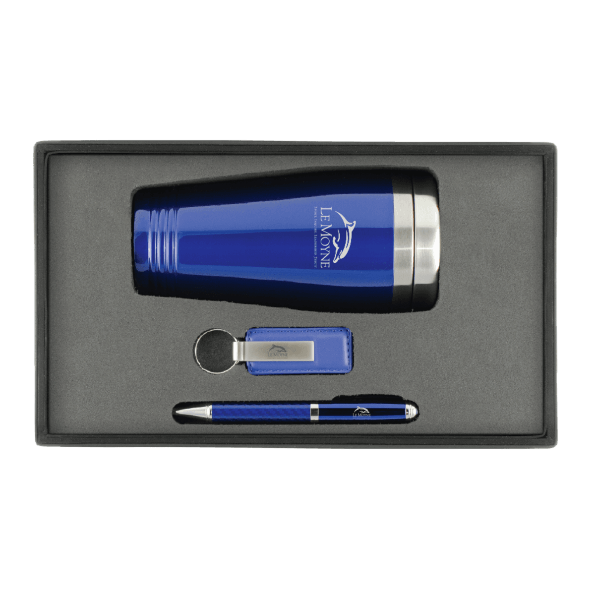 Tumbler, Leather Key Chain and Ballpoint Pen Gift Set