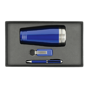 Tumbler, Leather Key Chain and Ballpoint Pen Gift Set