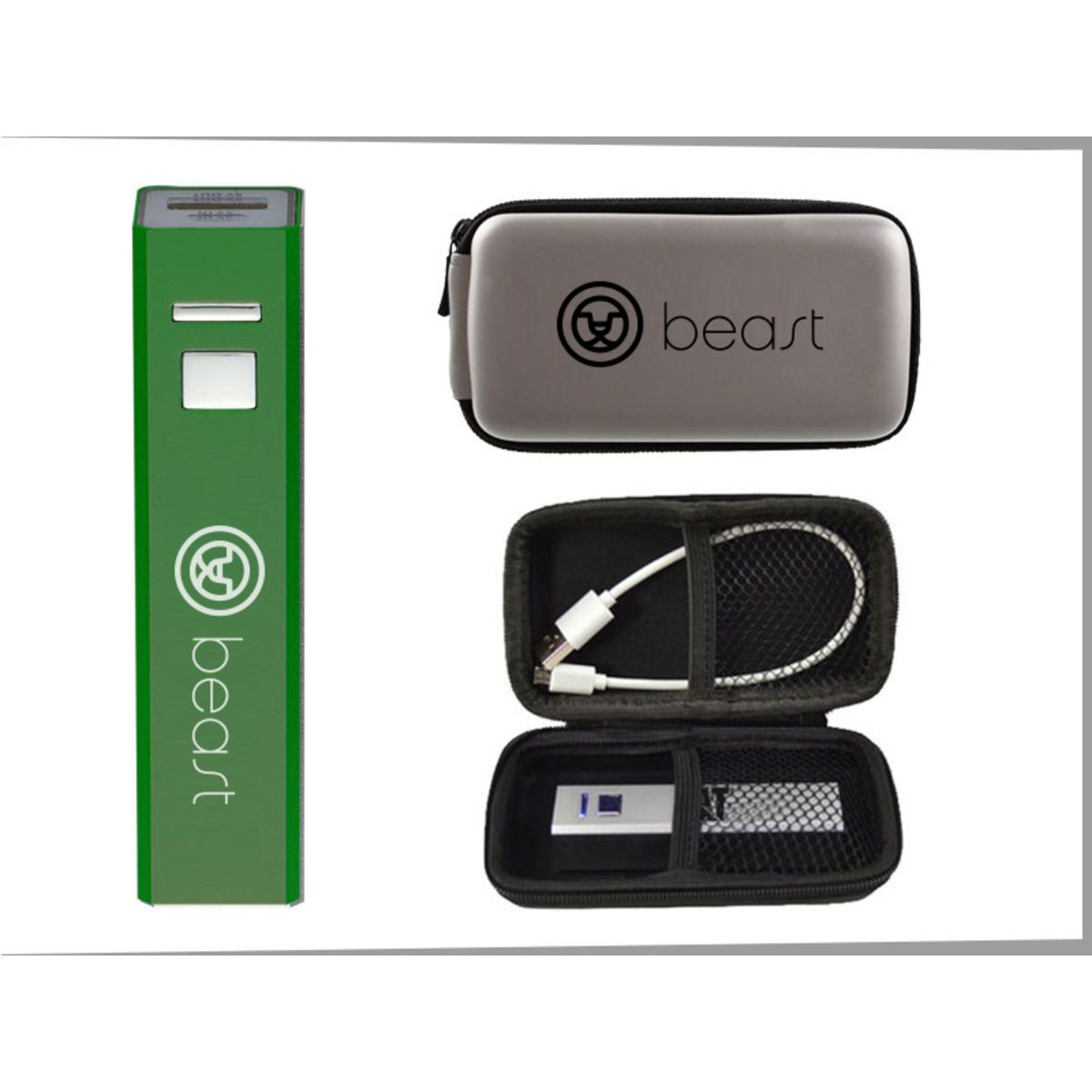 2600 mAh Power Bank with Ultra Zipper Pouch