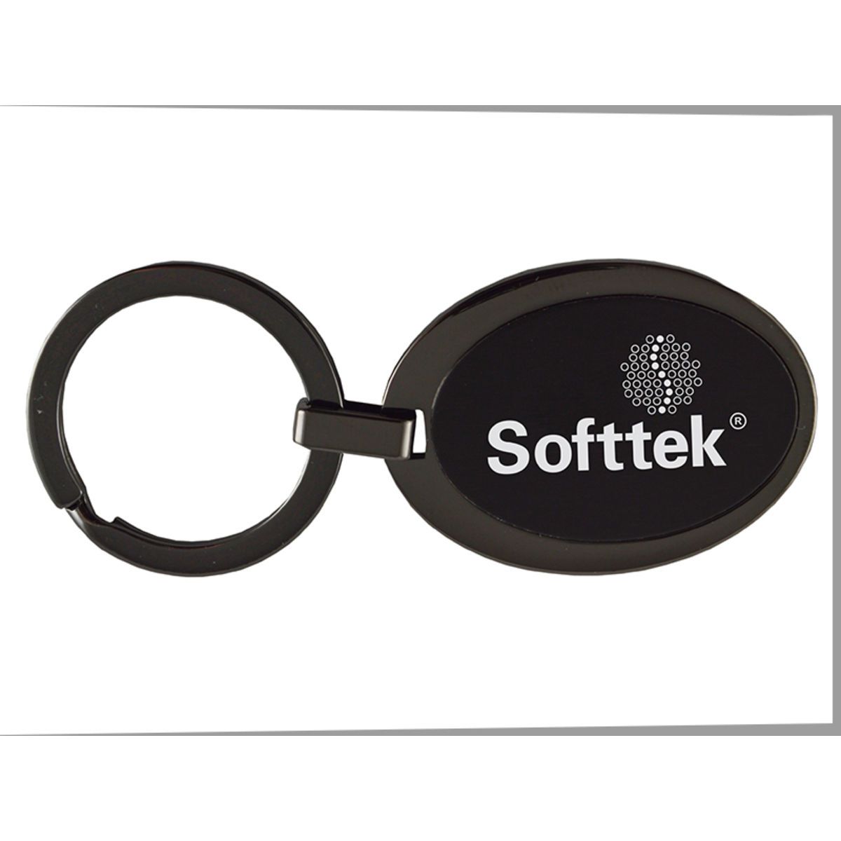 Matte Black Metal Key Chain (Oval)