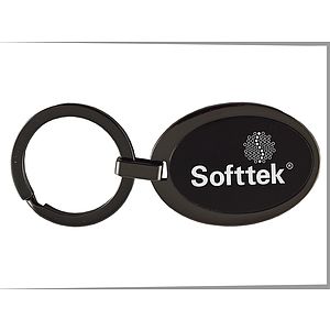 Matte Black Metal Key Chain (Oval)